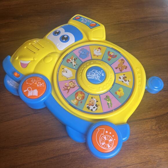 Happkid Preschool Spinning Learning School Bus English/Spanish Animal Sound Lit - Picture 1 of 10